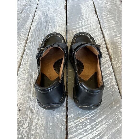 Born Women's Size 7/38 Black Leather Loafers with Buckle Strap Casual - Picture 4 of 6